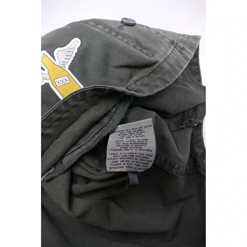 Levi's Military Style Olive Green Shirt Jacket Patches Star Eagle Womens Medium‎ - Picture 10 of 11